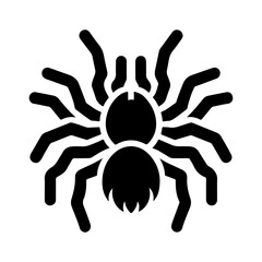 Minimalistic Monochrome Tarantula Icon Vector Featuring Spider Legs and Arachnid Grace