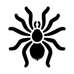 Tarantula Silhouette Icon in Vector Format Highlighting Nature’s Creepy Crawling Arachnid