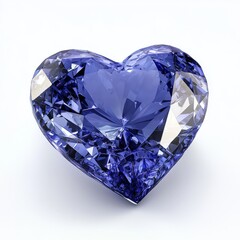 Fototapeta premium a blue sapphire gem in the shape of a heart - isolated on white background
