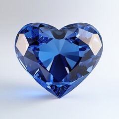 Fototapeta premium a blue sapphire gem in the shape of a heart - isolated on white background