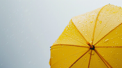 yellow umbrella with raindrops