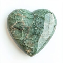 a green jade gem in the shape of a heart