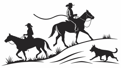 a man and women riding horse silhouette