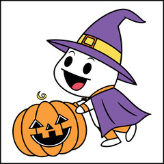 Spooky Witch Pumpkin Design