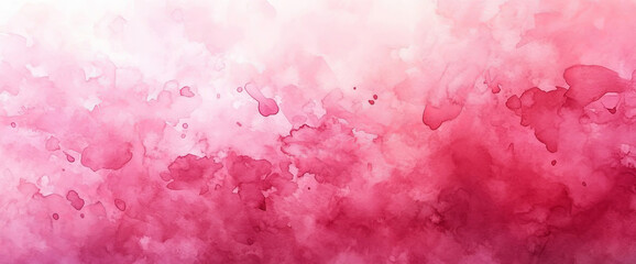 Fototapeta premium A vibrant pink watercolor background with deep, dark pink tones and soft, fluid textures. This abstract design offers a dynamic and artistic feel, perfect for creative projects or romantic themes.