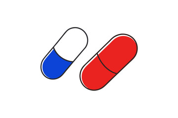 blue pill isolated on white