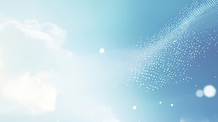 Abstract grid of white dots on soft blue gradient background. Clean and simple design for wallpaper, tech themes, and modern presentations with space for text or graphics.