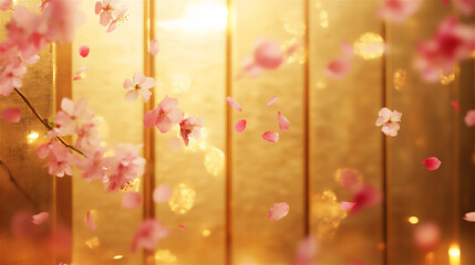 Fototapeta premium 金屏風のサクラ4