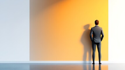 Obraz premium Professional Man Contemplating Color Choices in Modern Interior Space