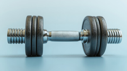 Fototapeta premium Adjustable Dumbbell on Blue Background 