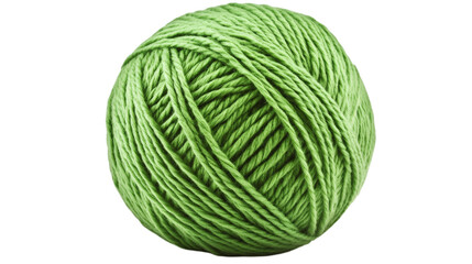 ball of green yarn isolated on white transparent background
