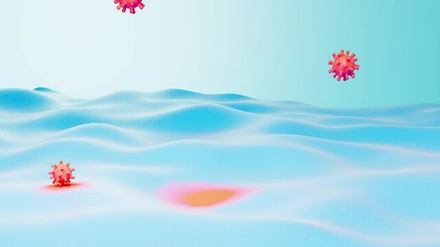 An animation of 3d rendering antibiosis and antiviral fabric