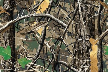 Vector camouflage pattern. Hunting camouflage seamless pattern background. Forest camouflage texture for hunting and military purposes. 