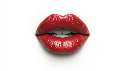 A bold and cartoon-style depiction of red lips on a clean white background. The simple, vibrant design is perfect for fun, playful themes or graphic projects.