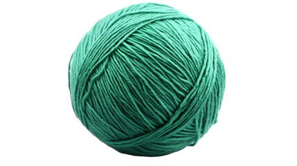 ball of green yarn isolated on white transparent background