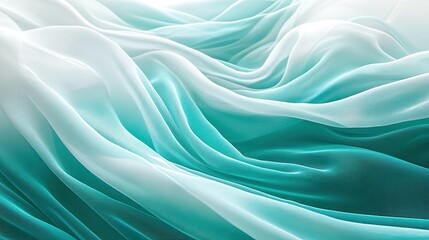 Fototapeta premium Smooth gradient layers in teal and white, creating a clean and calming abstract design. Ideal for backgrounds, presentations, and creative minimalist projects