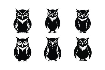 Great Horned Owl silhouette vector illustration