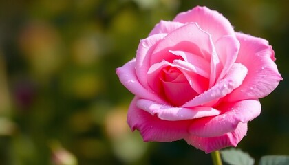 Delicate Pink Rose with Morning Dew