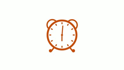 brown color counting down alarm clock on white background
