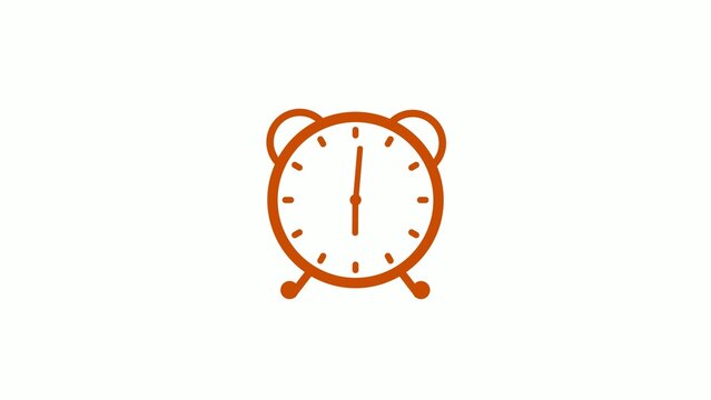 brown color counting down alarm clock on white background