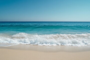 Tropical beach with white sand and turquoise ocean waves