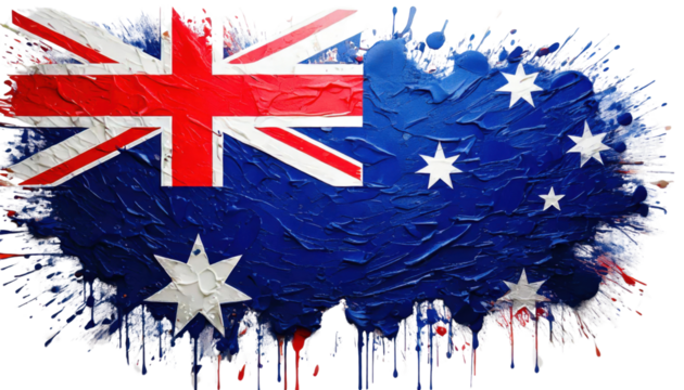 australian flag grunge isolated on white background 