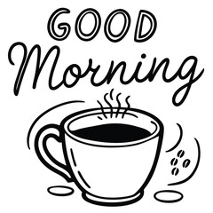 Good Morning logo images icon silhouette vector illustration