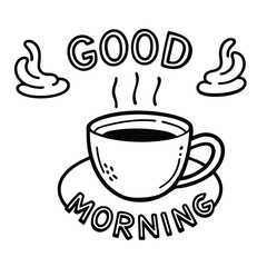Good Morning logo images icon silhouette vector illustration