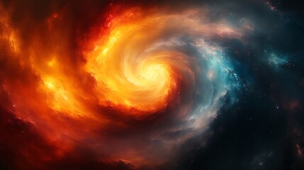Fototapeta premium Fiery and icy cosmic swirl.