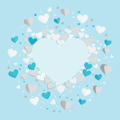 valentine card with hearts icon silhouette vector illustration