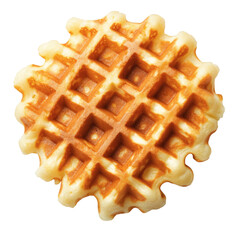 Belgian waffle isolated on white transparent background