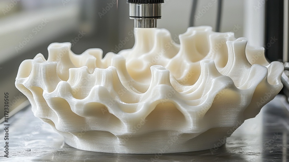 Fototapete layer by layer creation of complex designs with a 3d printer in an industrial environment for creati
