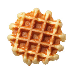 Belgian waffle isolated on white transparent background