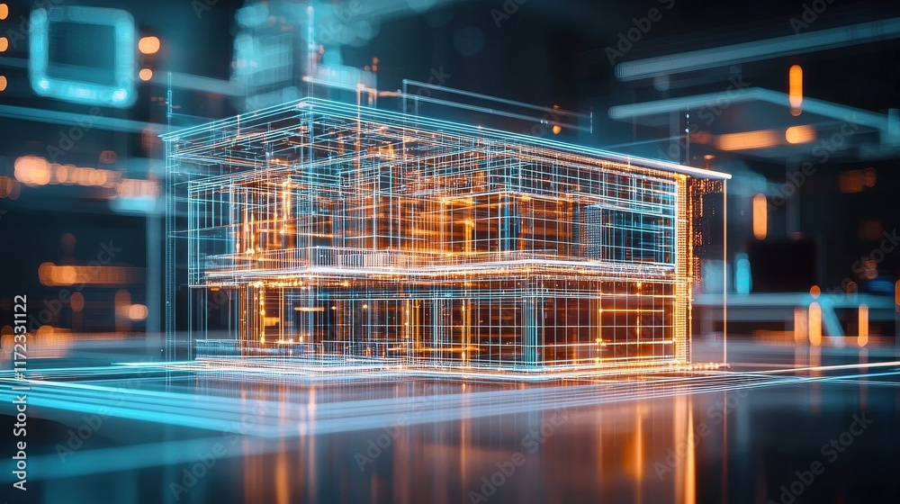 Poster Visualizing a digital twin of a building through holographic technology in urban environments for enhanced architectural insights