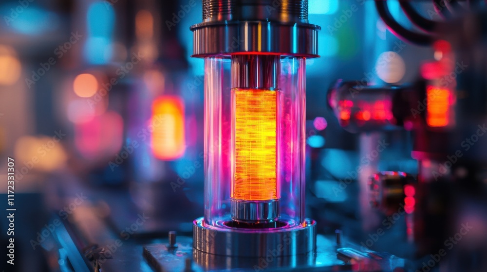 Leinwandbilder innovative energy source glowing in vibrant colors futuristic laboratory high-resolution image advan