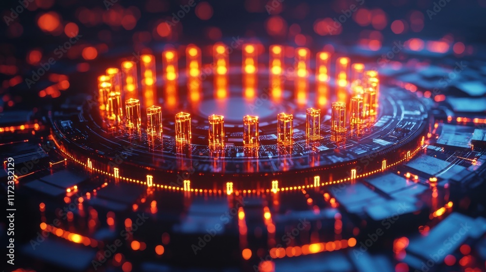 Leinwandbilder exploring quantum computing dynamics virtual lab digital art sci-fi environment futuristic viewpoint