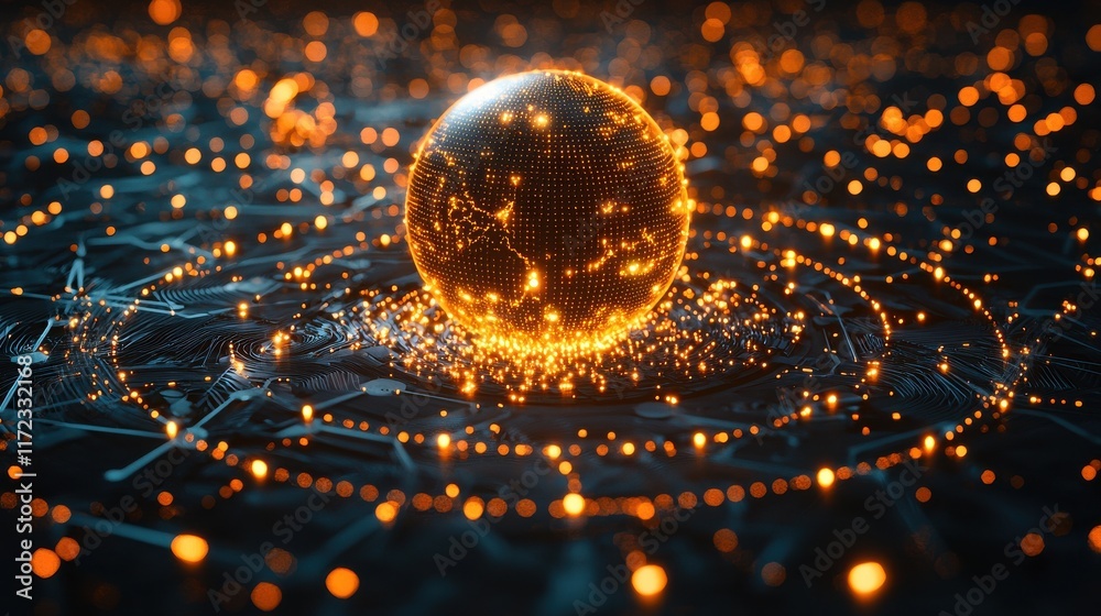 Aufkleber Exploring quantum computing a glowing quantum bits standard in a futuristic lab environment