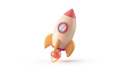 3d icon of  space rocket 