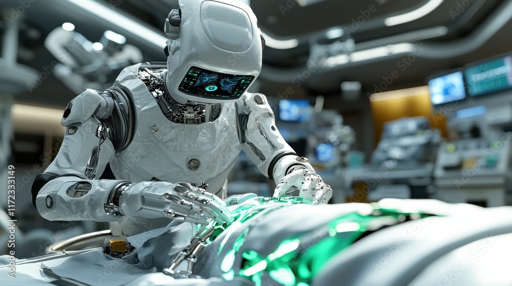 Aufkleber ai-powered robots performing surgeries in a sterile environment innovations in medical technology an