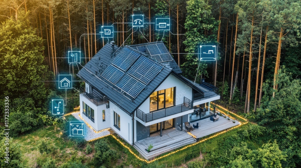 Fototapete Implementing energy-efficient smart building standards using advanced technology for sustainable urban development
