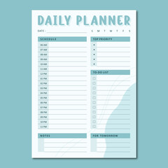 Daily planner vector template