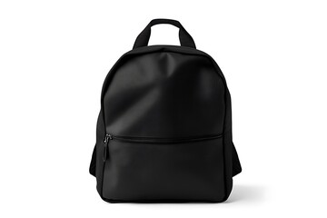 mockup black school backpack white background