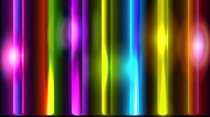 Color gradient with bright rich neon vivid glow like fire on hot metal, creating an eye-catching design for template use. Stunning visual effect achieved through the combination of colors and elements