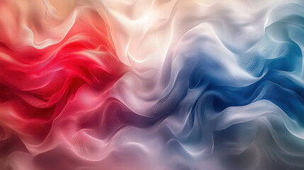 Fototapeta premium Red and blue abstract flowing waves background for design