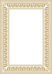 Vector golden square Egyptian ornament. Endless Rectangle, Ring of Ancient Egypt. Geometric African frame