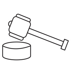 Print Gavel icon vector isolated on white background. Hammer icon vector. Judge Gavel Auction Icon Vector. Bid