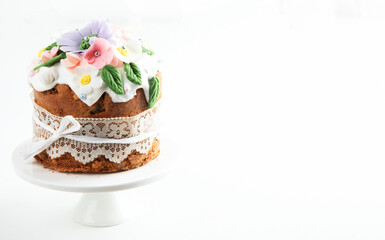Easter bunny celebration cake. Traditional Easter baking. Easter holiday.