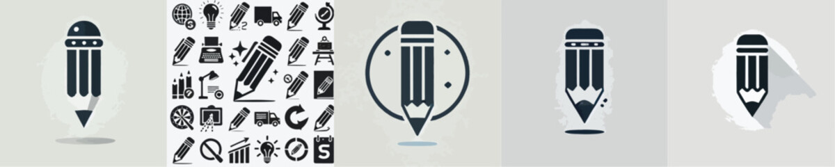 pencil silhouette icon vector