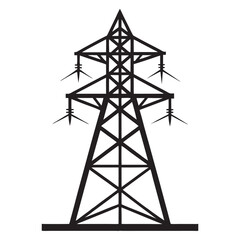Print
Power tower silhouette Vector illustration Transmission tower icon set Isolated on white background
