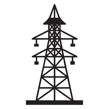 recommend clip art: Print
                    Power tower silhouette Vector illustration Transmission tower icon set Isolated on white background
                    